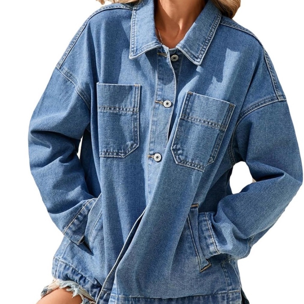 ✨ Cool-Girl Oversized Boyfriend Denim Jacket/Shacket | Size S | NWT ✨